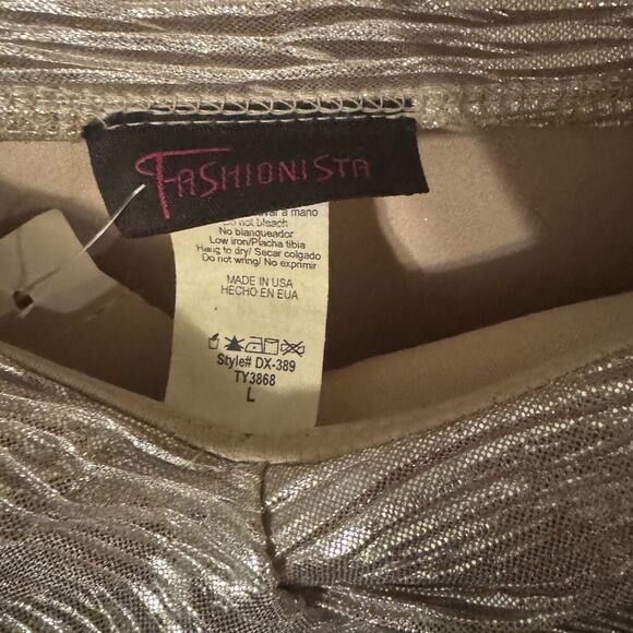 Fashionista Silver Metallic Strapless Bodycon Party Dress | Size Large - Picture 4 of 6